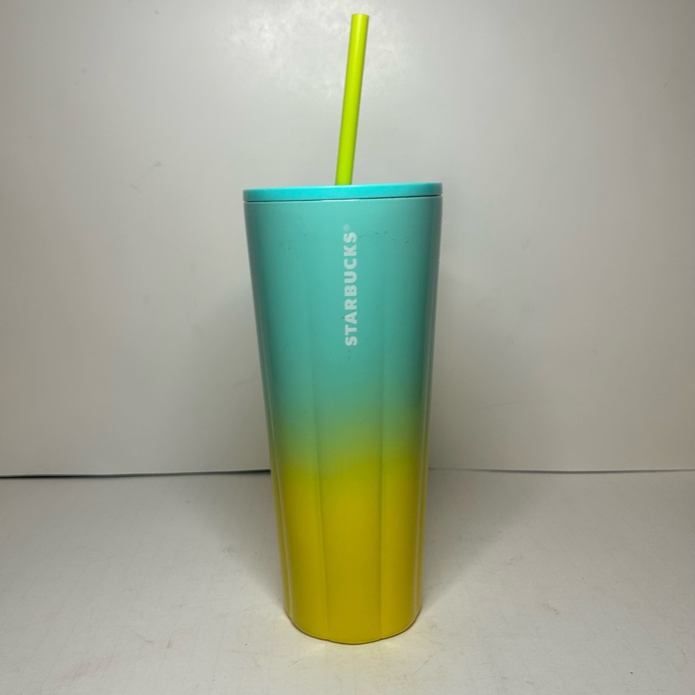 Starbucks Blue To Yellow Ombré Stainless Steel Venti 24oz Tumbler 2021